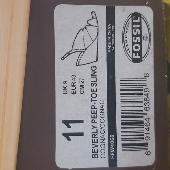 NIB FOSSIL PEEP TOE SLING - Picture 8 of 8